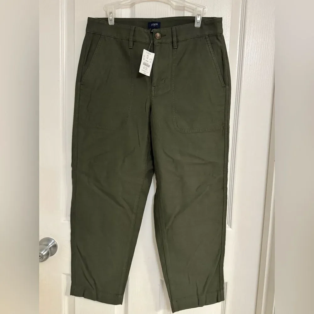 J.Crew Women’s Pants Style BT131 FA23 | Size P6 | 100% Cotton | Army Green | NWT